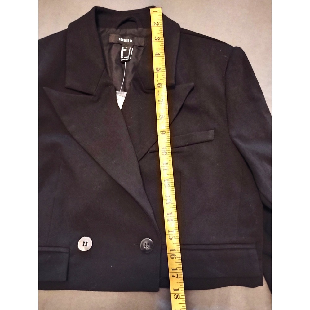 Forever 21 Cropped Double Breasted Blazer Jacket S corporatechic dark academia - Picture 6 of 7